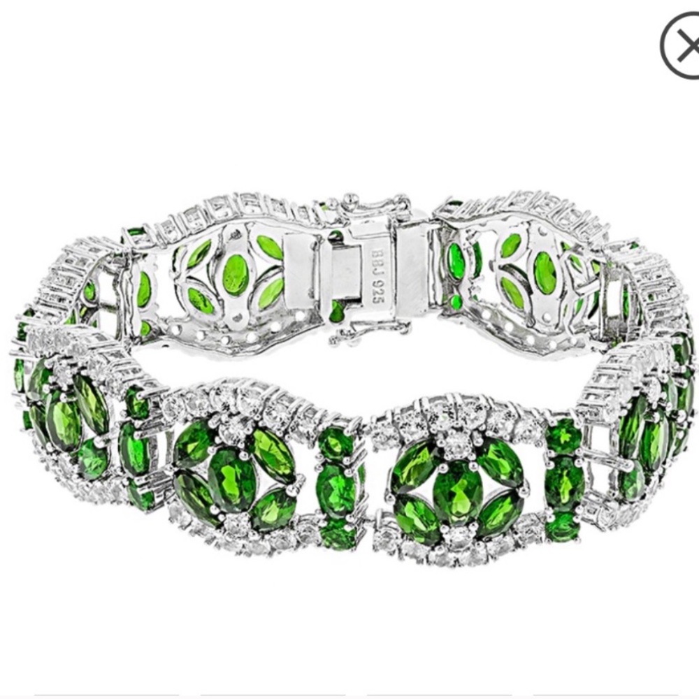 Green Russian Chrome Diopside SS Bracelet NWT